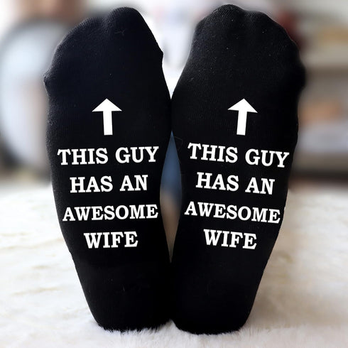 Funny black novelty socks for Husband